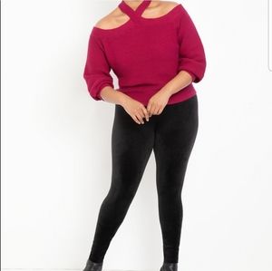 Eloquii miracle flawless leggings velvet front